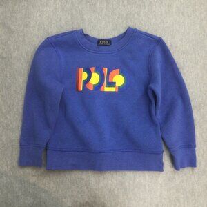 Polo Ralph Lauren Toddler Boys Sweater Logo 3T Blue Sweatshirt Pullover Rainbow